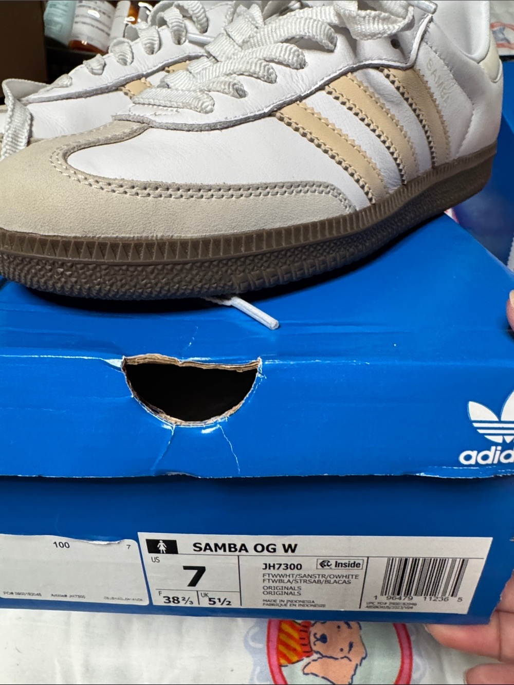 adidas Samba og Women’s White Sneakers with Beige Accents